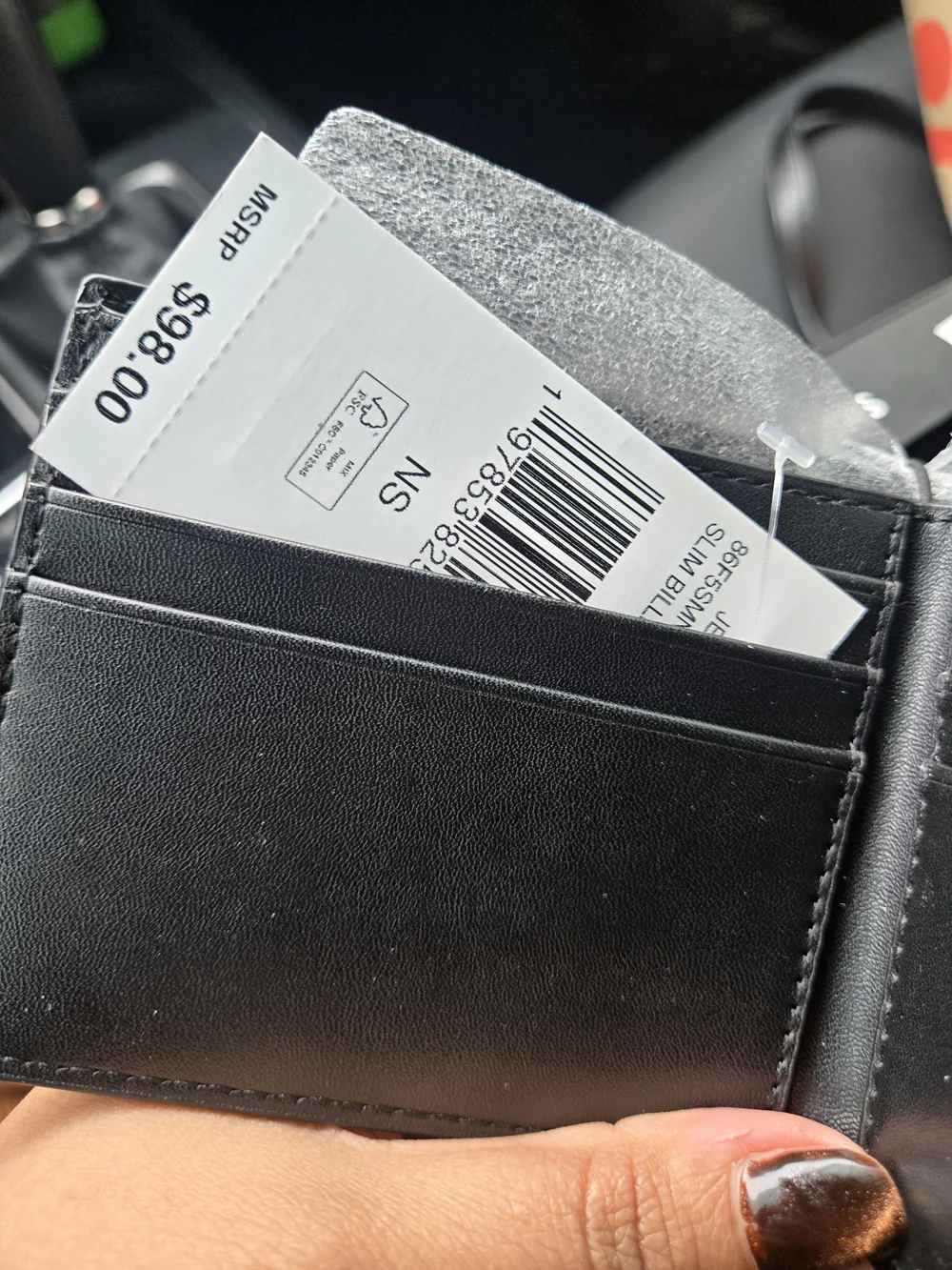 Michael Kors Black Pebbled Leather Slim Billfold Wallet - Picture 5 of 8